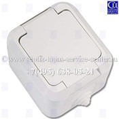 Розетка на поверхность Makel 75х70х50 мм 16А 250В IP44 белая.